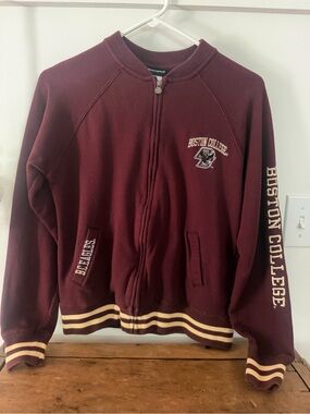 Vintage Champion Boston College Maroon Zip-Up Varsity sweatshirt. Women’s medium